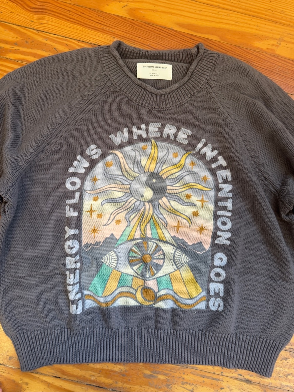Spiritual Gangster Charcoal Graphic Sweater - Picture 6 of 9